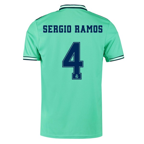 Camiseta Real Madrid NO.4 Sergio Ramos Tercera equipo 2019-20 Verde